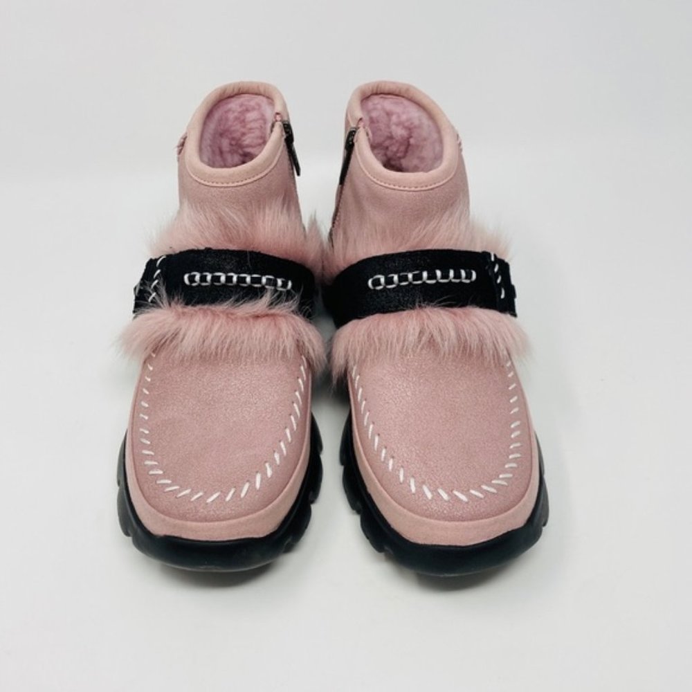 NEW UGG Pink Crystal Fluff Punk Platform Booties 7